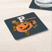 スクービードゥー | Pはカボチャ用 スクエアペーパーコースター (アングル)