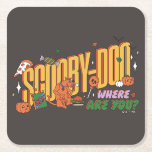 スクービードゥ ハロウィン スナック ロゴ スクエアペーパーコースター
