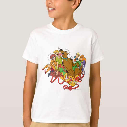 スクービードーと集団クリスマス Tシャツ (正面)