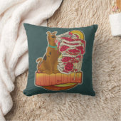 スクービードー |山積みのピザ「ミュンシー」のグラフィック クッション (ブランケット)