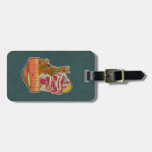 スクービードー |山積みのピザ「ミュンシー」のグラフィック ラゲッジタグ (正面横)