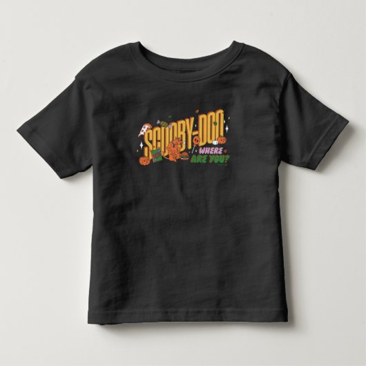スクービー・ドゥーのハロウィン スナック ロゴ トドラーTシャツ (正面)