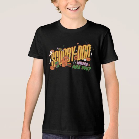 スクービー・ドゥーのハロウィン スナック ロゴ トライブレンドTシャツ (正面)