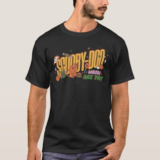 スクービー・ドゥーのハロウィン スナック ロゴ Tシャツ (正面)