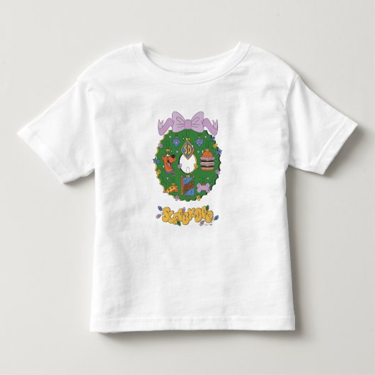 スクービー・ドゥーのホリデースナックリース グラフィック トドラーTシャツ (正面)