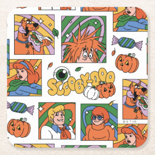 スクービー・ドゥー ハロウィーン フォト パターン スクエアペーパーコースター