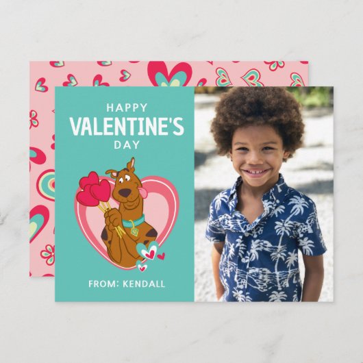 スクービー・ドゥー ハートのラッピポップを持っている ノートカード (正面/裏面)