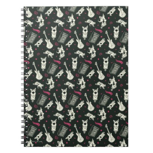 スクービー・ドゥ パンクギターとアンプの模様 ノートブック (正面)