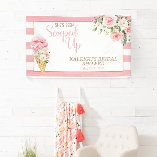 スクープされてストライプブライダルシャワー 横断幕 (インサイチュ)