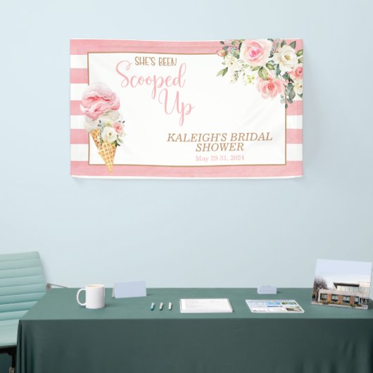 スクープされてストライプブライダルシャワー 横断幕 (トレードショー)