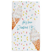 スクープしたアイスクリームブライダルシャワーカスタム スモールペーパーバッグ (裏面)