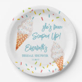 スクープしたアイスクリームブライダルシャワーパーソナライズされたpa ペーパープレート (正面)