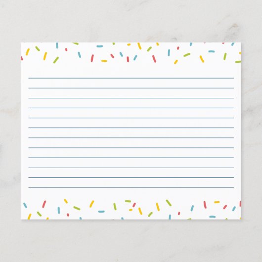 スクープしたアイスクリームブライダルシャワーレシピカード (裏面)