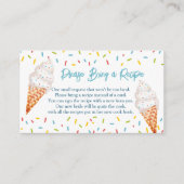 スクープしたアイスクリームブライダルシャワーレシピ依頼 エンクロージャーカード (正面)