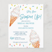 スクープしたアイスクリームブライダルシャワー予算招待状 (正面)