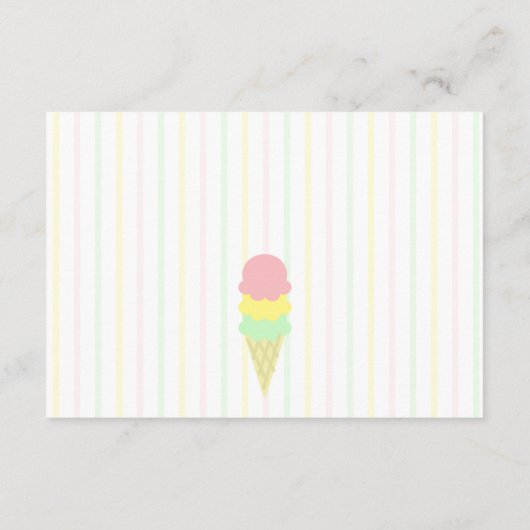 スクープしたアイスクリームブライダルシャワー名簿 エンクロージャーカード (裏面)