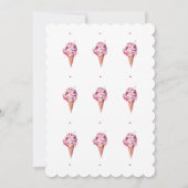 スクープしたピンクのグリッターアイスクリームブライダルシャワー 招待状 (裏面)