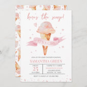 スクープだ女の子の赤ちゃんシャワーだ 招待状 (正面/裏面)