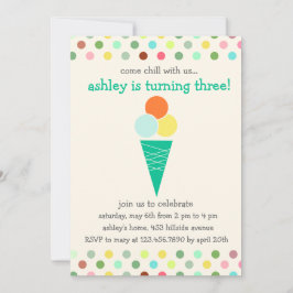 スクープと水玉模様の誕生日パーティーの招待 招待状