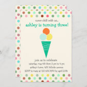 スクープと水玉模様の誕生日パーティーの招待 招待状 (正面/裏面)