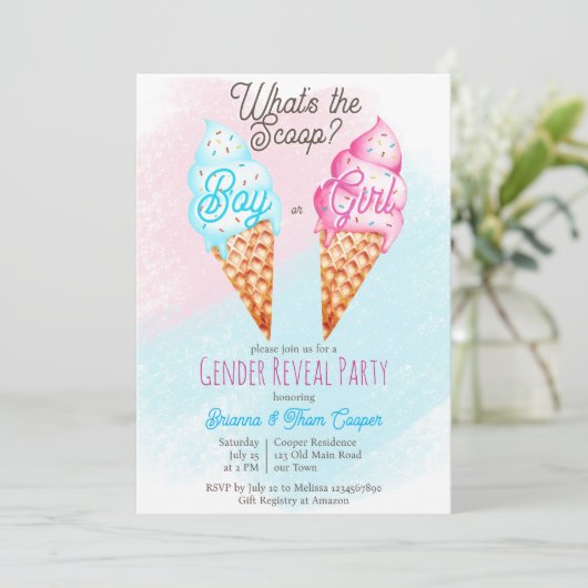 スクープのアイスクリームの性別が明らかにするもの 招待状 (スタンド正面)