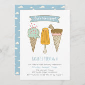 スクープのアイスクリームの誕生日の招待状はこちら 招待状 (正面/裏面)