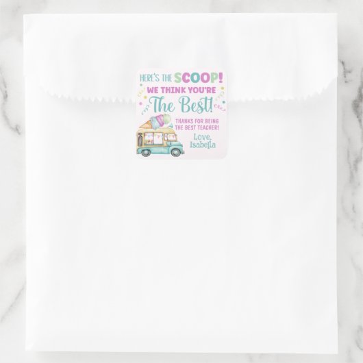 スクープのアイスクリームをありがとう スクエアシール (バッグ)