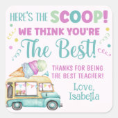 スクープのアイスクリームをありがとう スクエアシール (正面)