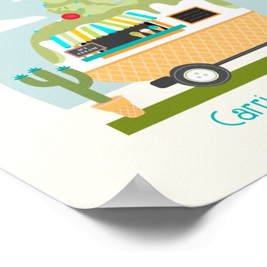 スクープのアイスクリームキャンパー男の子の赤ちゃんシャワー ポスター (角)