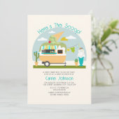 スクープのアイスクリームキャンパー男の子の赤ちゃんシャワー 招待状 (スタンド正面)