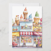 スクープのアイスクリームコーンキッド誕生日 招待状 (裏面)