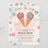 スクープのアイスクリームジェンダーがパーティーを明かす 招待状 (正面/裏面)