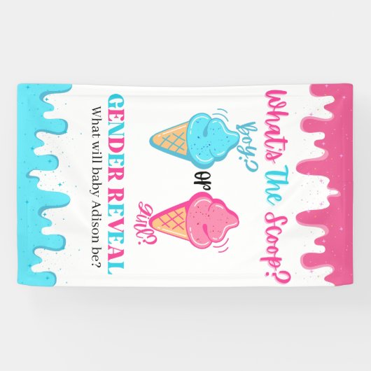 スクープのアイスクリームジェンダーのリビールバナー 横断幕 (横)