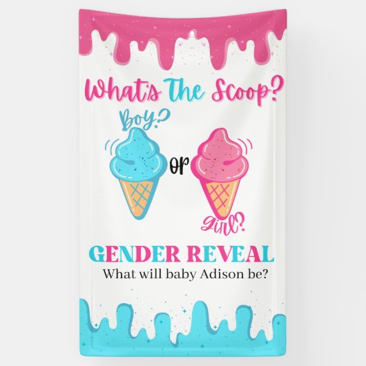 スクープのアイスクリームジェンダーのリビールバナー 横断幕 (縦)
