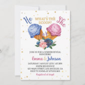 スクープのアイスクリームジェンダーの表示パーティー 招待状 (正面)