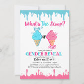 スクープのアイスクリームジェンダーの表示パーティー 招待状 (正面)