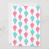 スクープのアイスクリームジェンダーの表示パーティー 招待状 (裏面)