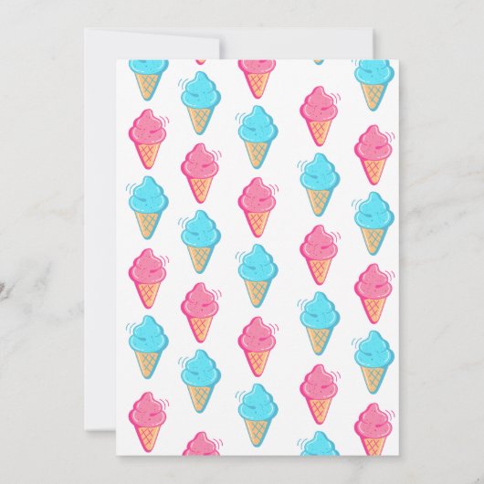 スクープのアイスクリームジェンダーの表示パーティー 招待状 (裏面)