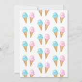 スクープのアイスクリームジェンダーの表示パーティー 招待状 (裏面)