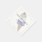 スクープのアイスクリームパープルベビーシャワー スタンダードカクテルナプキン (角)