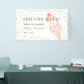 スクープのアイスクリームピンクの赤ちゃんシャワーのバナー 横断幕 (トレードショー)