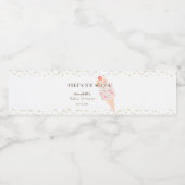 スクープのアイスクリームピンクの赤ちゃんシャワー ペットボトルラベル (シングルラベル)