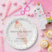 スクープのアイスクリームベビーシャワーピンク ペーパープレート (パーティー)