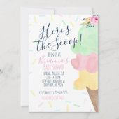 スクープのアイスクリームベビーシャワー 招待状 (正面)