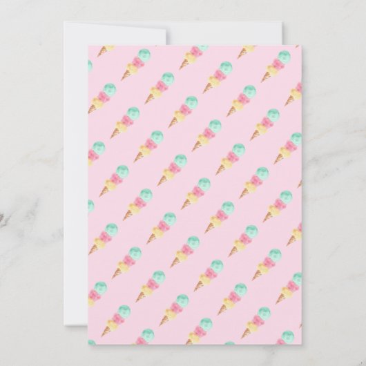 スクープのアイスクリームリトルスウィーティ誕生日 招待状 (裏面)