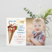 スクープのアイスクリーム誕生日パーティーの写真 招待状 (スタンド正面)