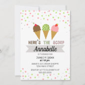 スクープのアイスクリーム誕生日パーティー 招待状 (正面)