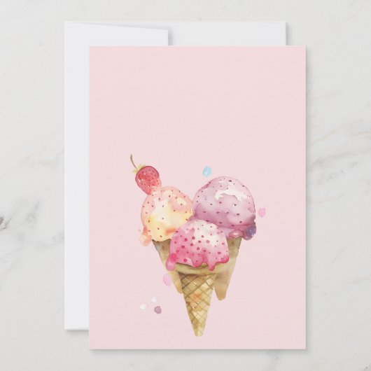 スクープのアイスクリーム誕生日パーティー 招待状 (裏面)