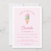 スクープのアイスクリーム誕生日パーティー 招待状 (正面)