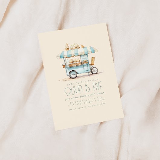 スクープのアイスクリーム誕生日招待状 招待状